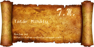 Tatár Mihály névjegykártya
