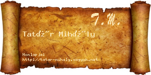 Tatár Mihály névjegykártya